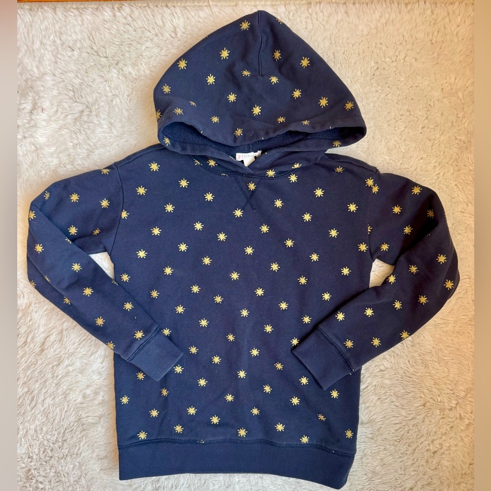 Kids Crewcuts Navy Hoodie with Gold Star Design